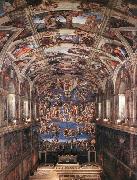 Michelangelo Buonarroti Interior of the Sistine Chapel oil on canvas